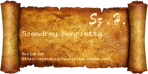 Szendrey Henrietta névjegykártya